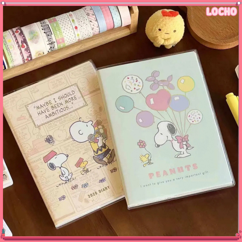2026 Snoopy Planner สีหน้าด้านในเรียงรายวารสารน่ารัก Snoopy Planner Notebook Snoopy Notebook/Diary/P