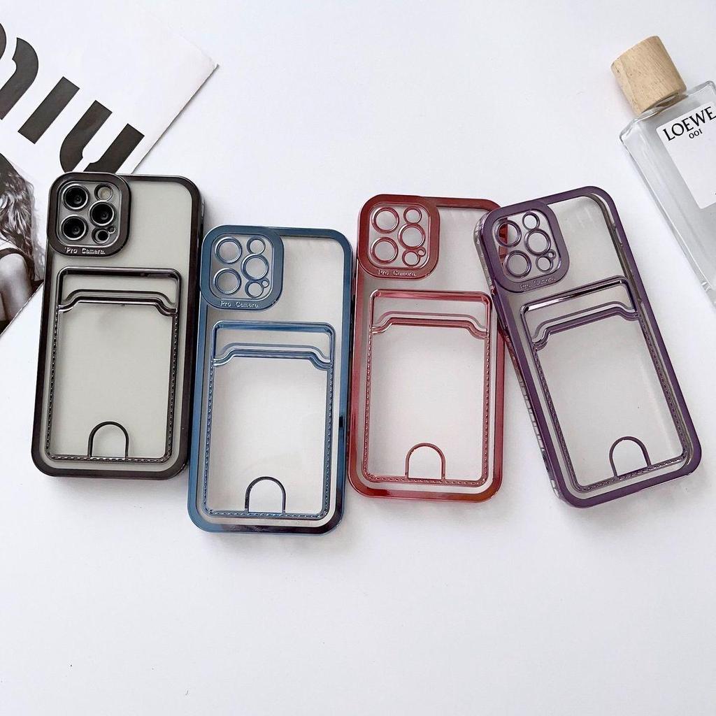 Electroplated High-Transparency Card Holderเคสโทรศัพท์เหมาะสําหรับiPhone 17, 16, 15, 14, 13 ใหม่iPho