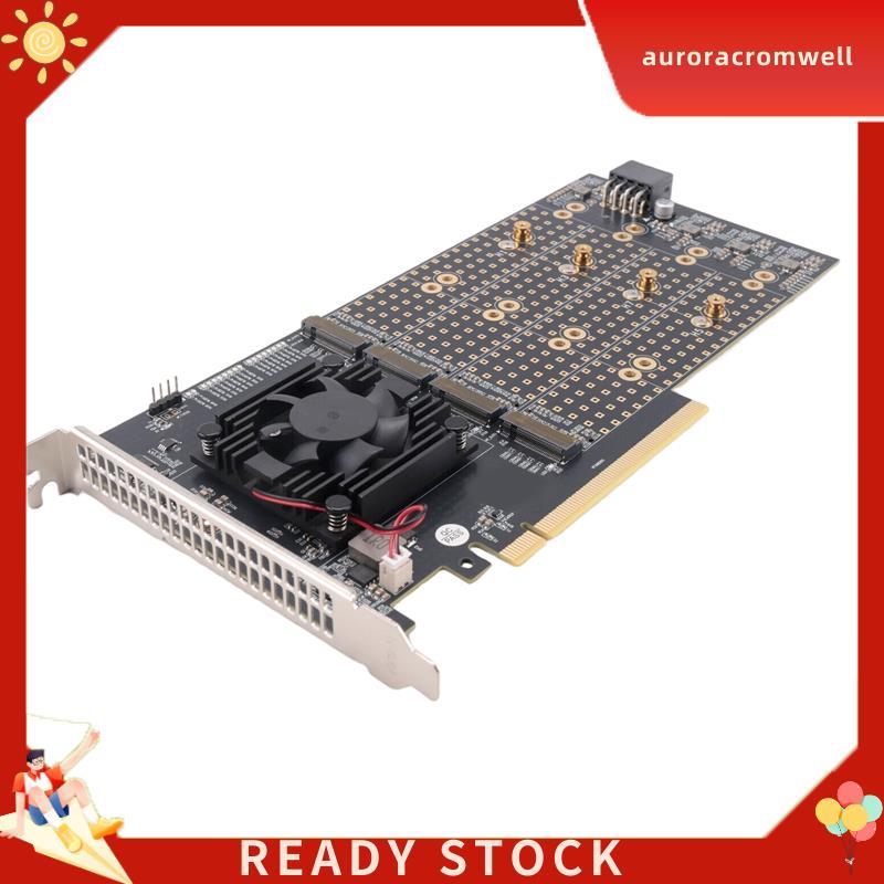 In Stock PCle 3.0 ถึง M.2 NVME การ์ดขยาย 8 ดิสก์ M.2 NVME การ์ดขยาย PLX8749 ไดรฟ์ฟรี