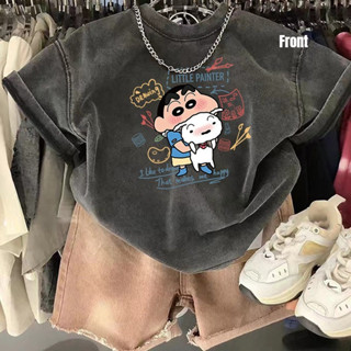 【จัดส่งภายใน 24 ชั่วโมง】 เสื้อยืดเด็กแบบซักแล้ว/ซีรี่ส์เครยอ…