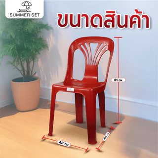 The Magnet SUMMER SETเก้าอี้พลาสติกพนักพิง รุ่น หยก FT-220/B สีแดง