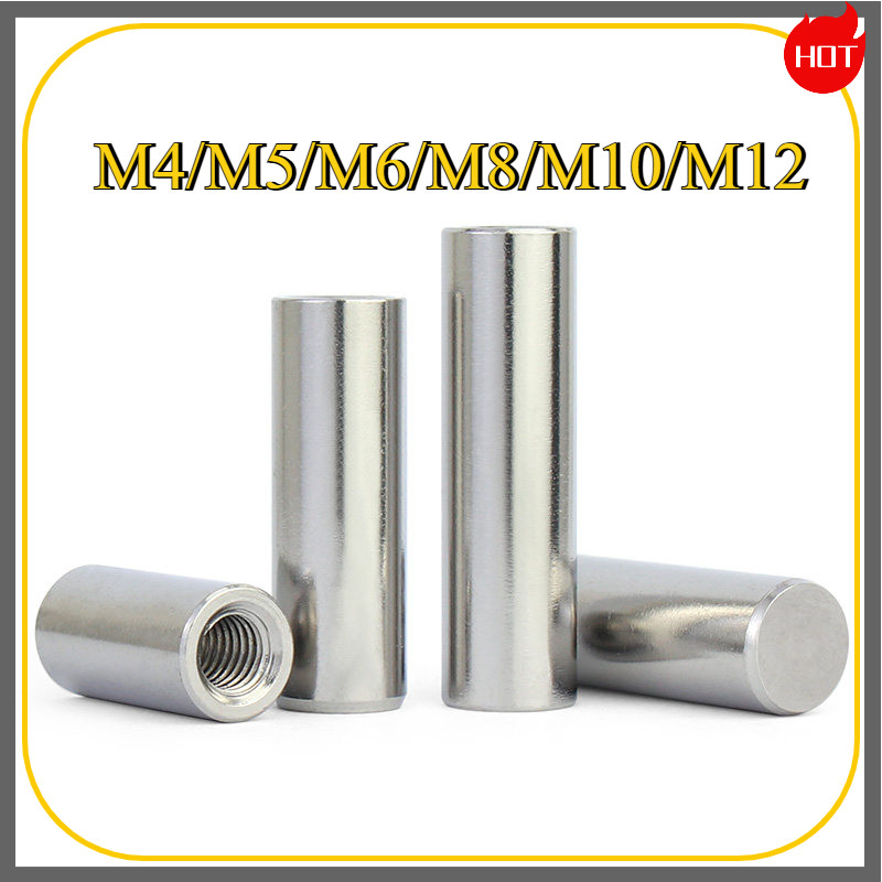 หมุดพิน ปิ๊น สลัก แกนเดือย สแตนเลส 304 เกลียวใน M4/M5/M6/M8/M10/M12 JFDP001-5