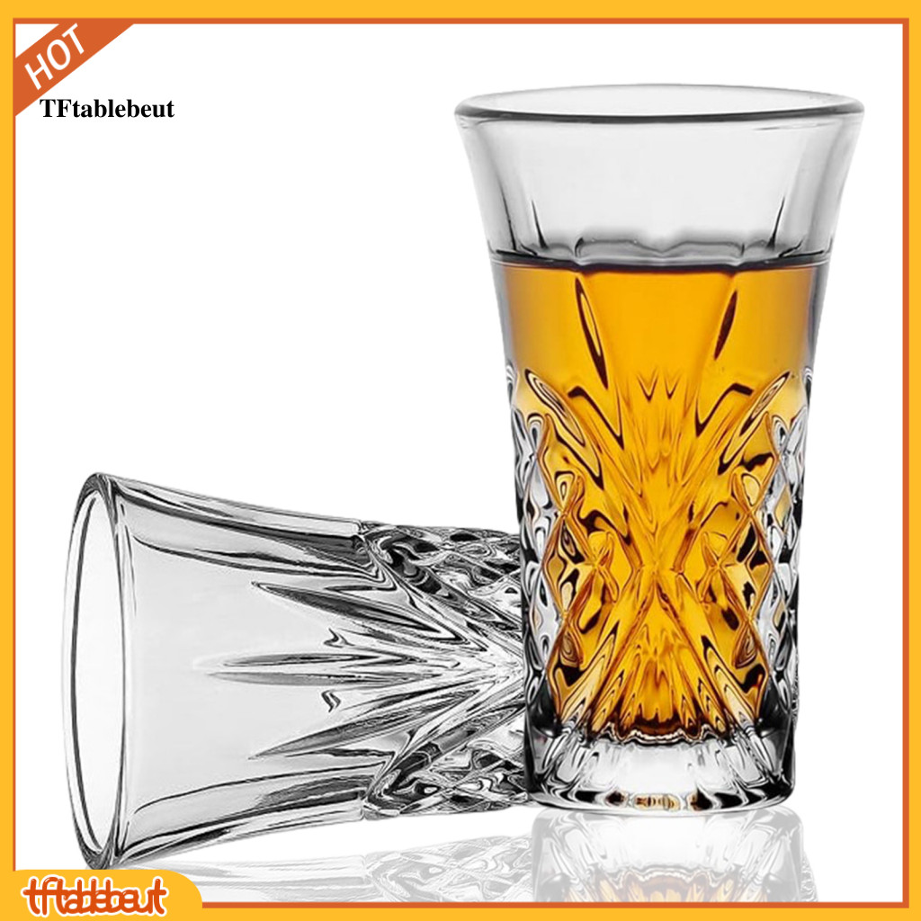 TF* 1/2/4 ชิ้น ความจุช็อต 2 ounce รอบเหมาะสําหรับวิสกี้ วอดก้า tequila cordials ขนมเอสเปรสโซและช็อตข