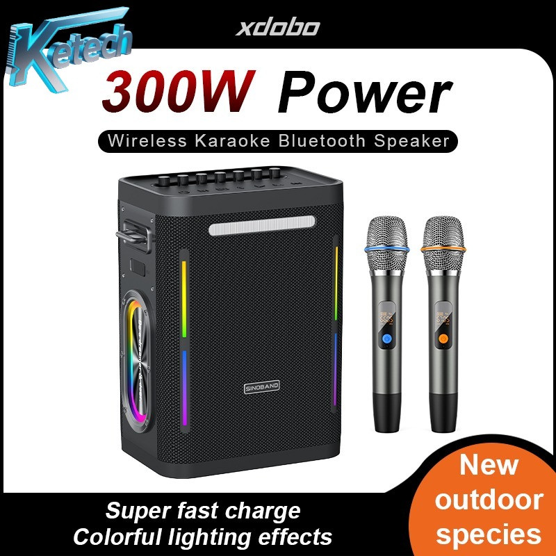 XDOBO Party 1981 II 300W ลําโพงบลูทูธกําลังสูงกันน้ํากลางแจ้งแบบพกพาคาราโอเกะปาร์ตี้ลําโพงเบส Caixa 