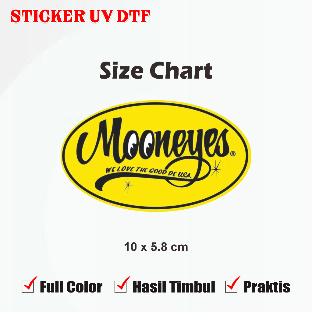 Mooneyes Oval Glossy สติกเกอร์ 10 ซม.Mooneyes Vespa สติกเกอร์ LV/Up UV DTF Multi สติกเกอร์