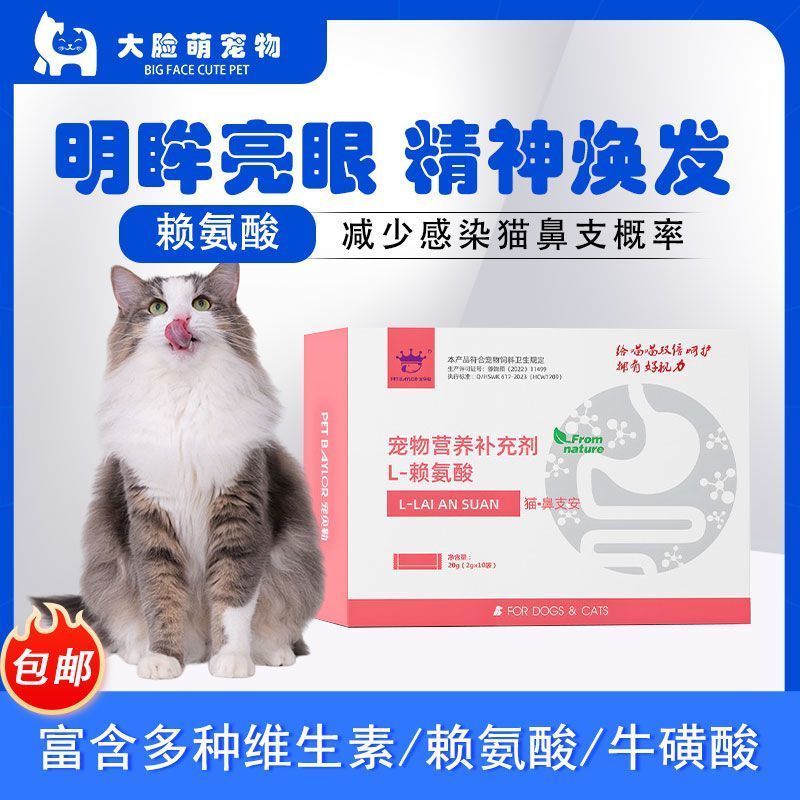 รูปแบบใหม่ Taurine สําหรับแมวไลซีนสําหรับใช้สัตวแพทย์สัตว์เลี้ยงโภชนาการลดสาขาจมูกแมวแมว20260201