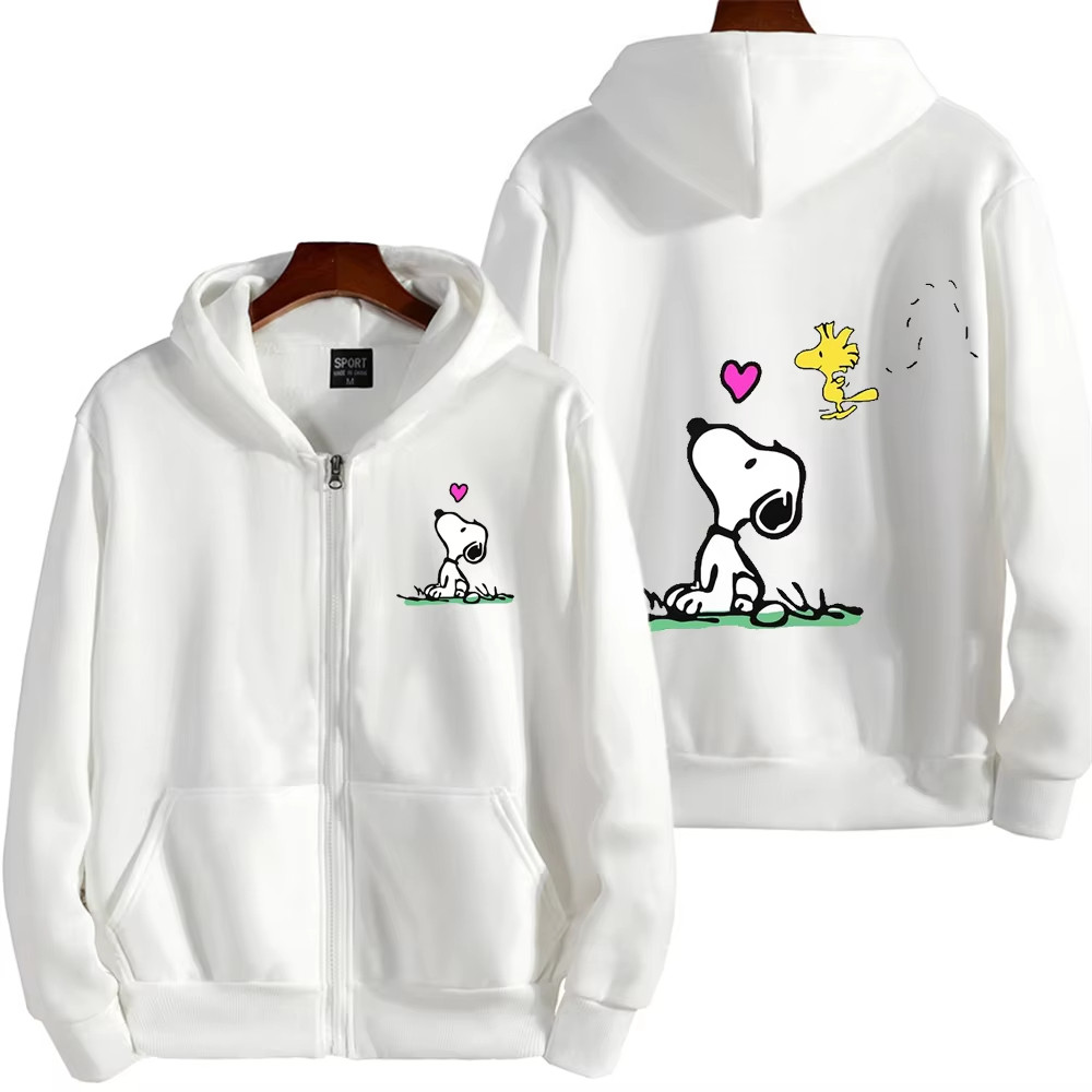 เสื้อแจ็คเก็ต Snoopy - เสื้อแจ็คเก็ตซิปมีฮู้ดลายการ์ตูน Snoopy