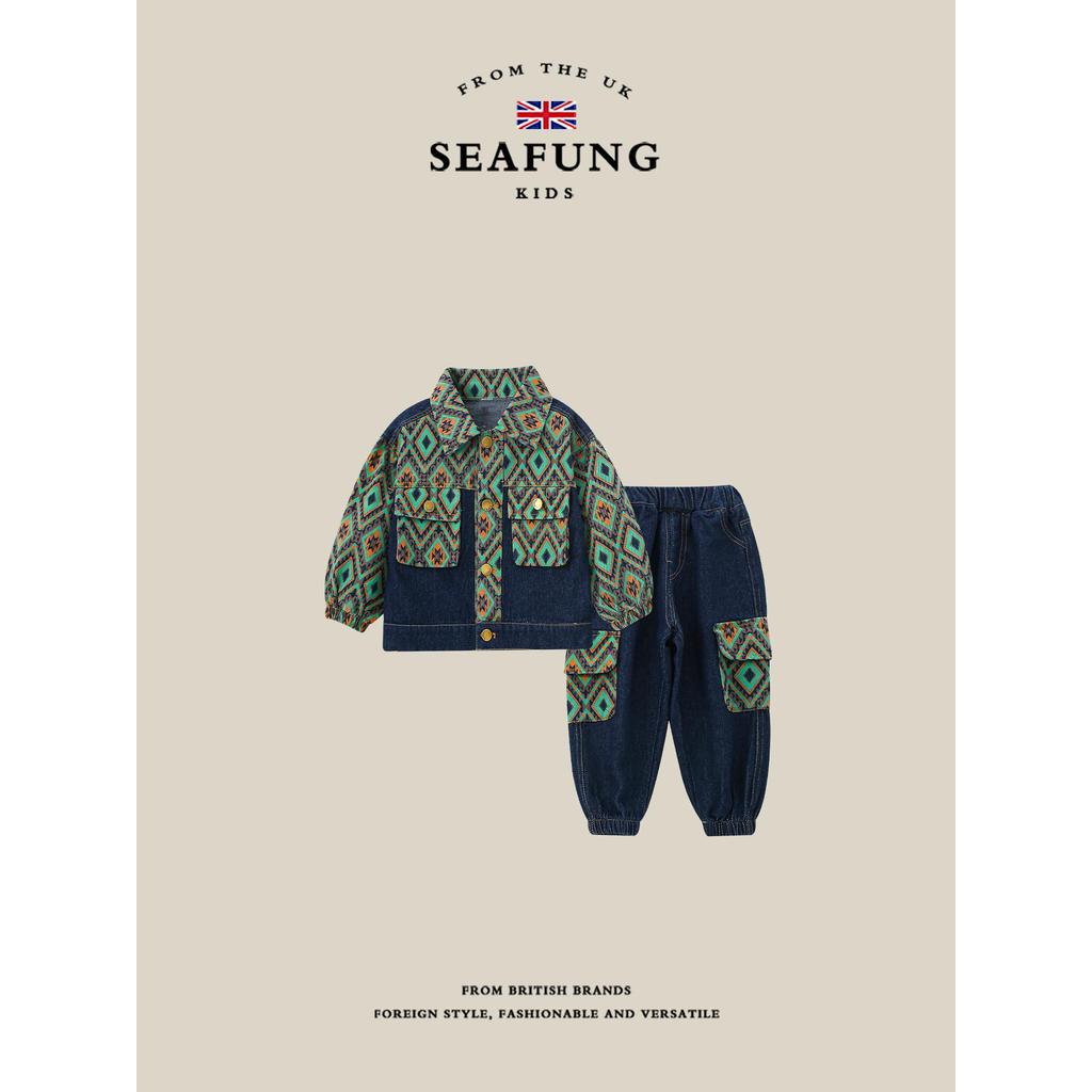 เสื้อผ้าเด็ก British Seafung ~ Boy Suit Boy Fashion Fashion Fashion Jacket Pants Long-Sleeved Childr
