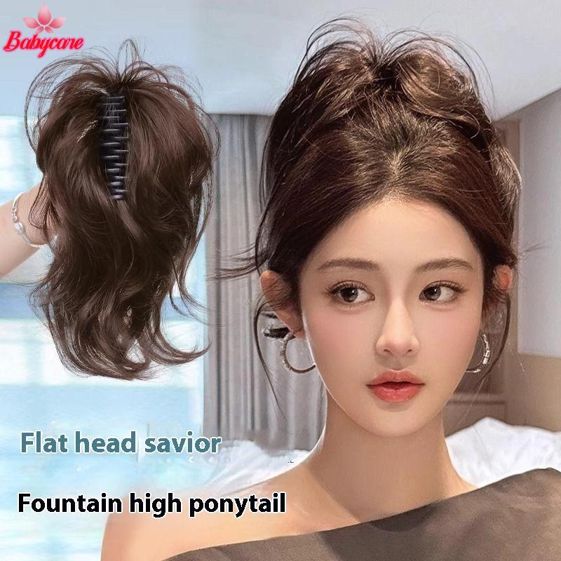 <BYCE-t> สังเคราะห์หยักผมหางม้า Extension Hairpiece สั้น Curly Claw คลิปผมหางม้าสําหรับผู้หญิงทนความร้อน Pony Tail คลิปผมปลอม