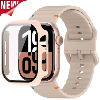 สายซิลิโคน + PC สําหรับ Apple Watch 11 10 42/46 มม.9 8 7 41/45 มม. 6 5 4 SE 40/44 3 2 1 38/42 มม.