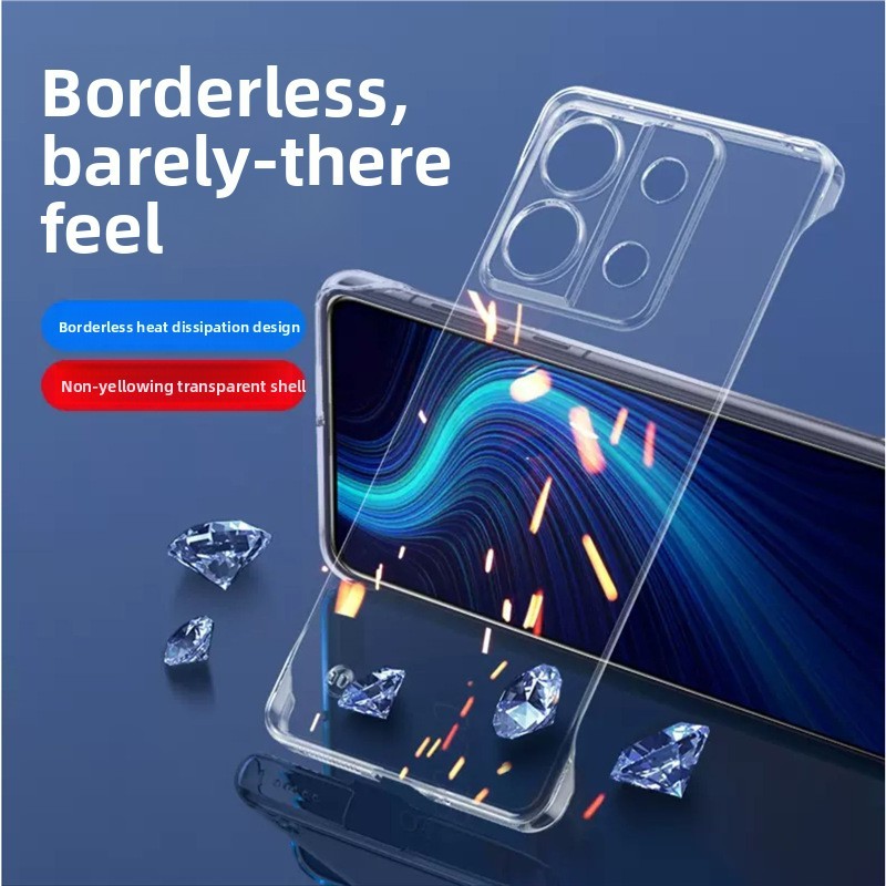เคส Redmi Note 13 Pro+ Xiaomi 10 Bezel-Free เคสแข็งโปร่งใสบางเฉียบฝาครอบป้องกัน Redmi