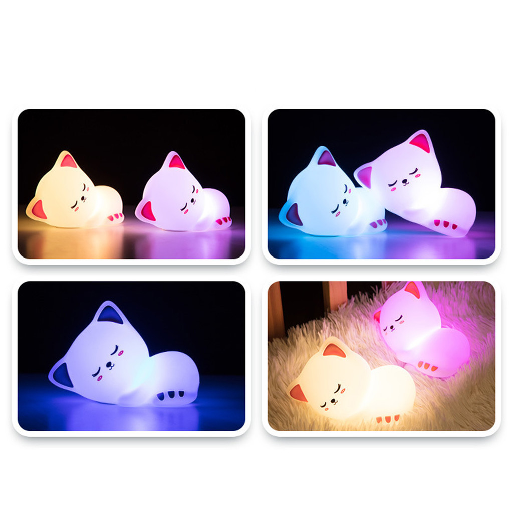 เด็กน่ารักไฟกลางคืน 7สีเปลี่ยน นํา ซิลิโคนอ่อนนุ่มนอนหลับแสง ยูเอสบี ชาร์จ ควบคุมสัมผัส แบบพกพา กรณี โคมไฟข้างเตียง เด็กทารกห้อ ราคา ถูกที่สุด ดีลบีเคเค แกลเลอรีภาพที่ 7