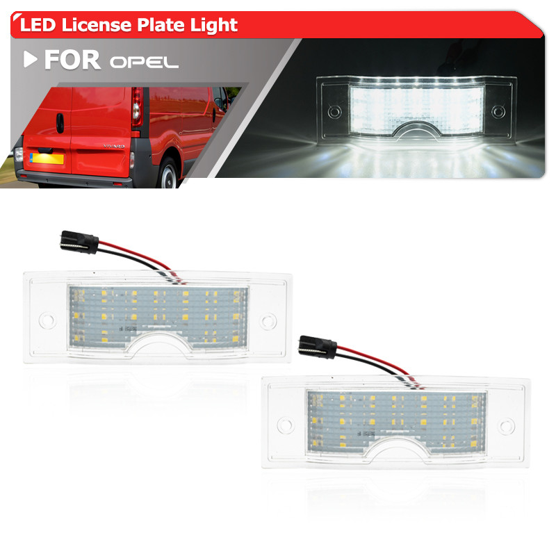 2x Canbus ด้านหลังป้ายทะเบียน Led สําหรับ Opel Vauxhall Vivaro E7 F7 J7 AB สําหรับ Renault Trafic II
