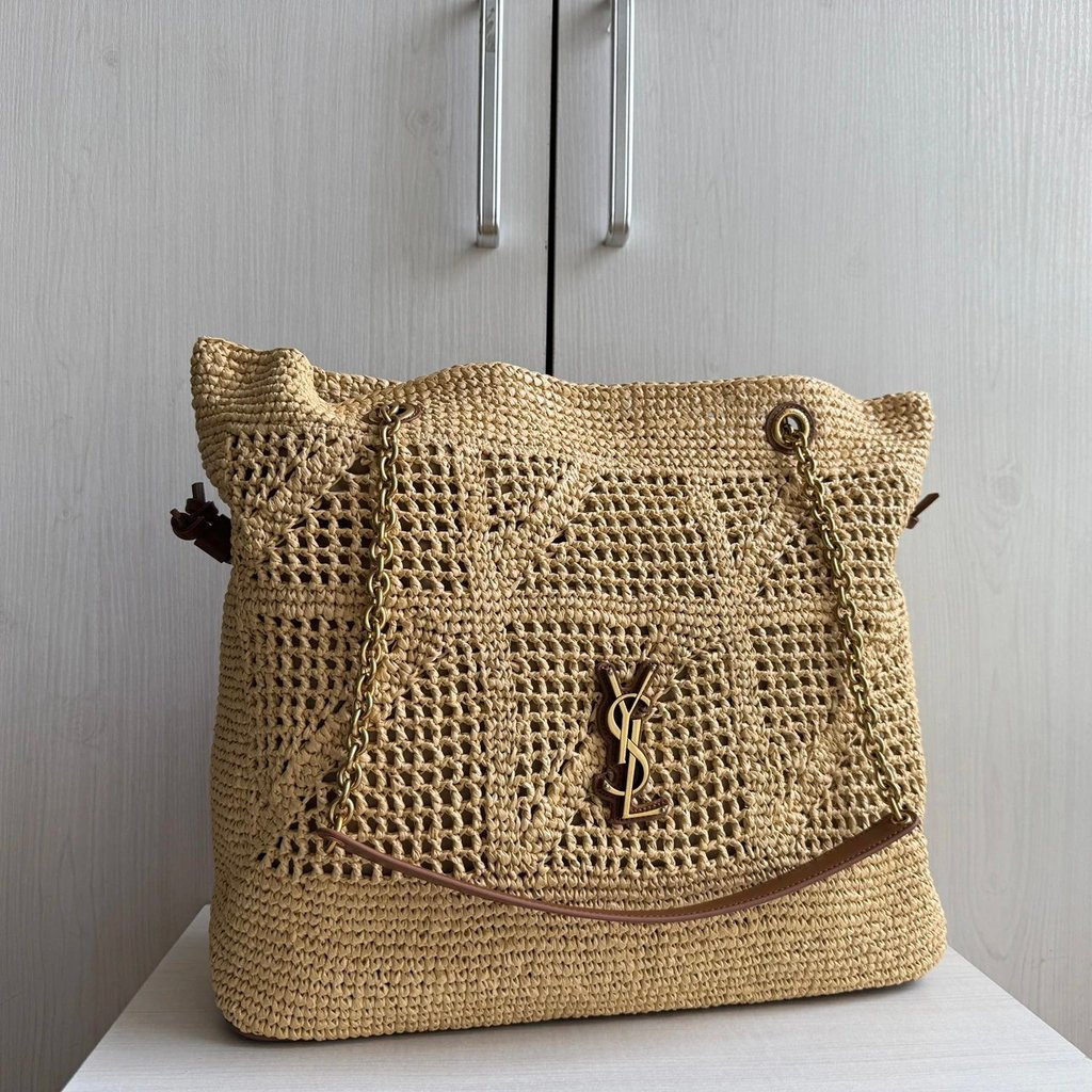 Yu Yang Shulin กระเป๋าฟางทอขนาดใหญ่ สไตล์Jamie 4.3 สำหรับคุณแม่และเด็ก ขนาด 34*27