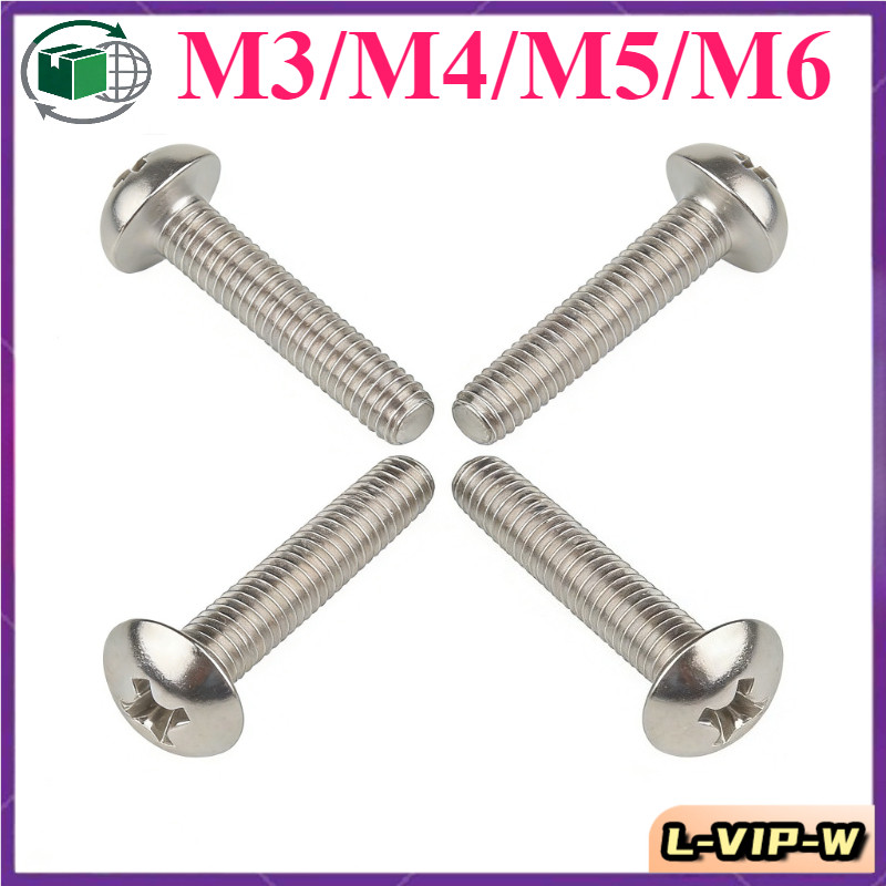 สกรูหัวร่ม สแตนเลส316 อุตสาหกรรมแท้/M3/M4/M5/M6/* L4-100 มม.(L-VIP-W-1)