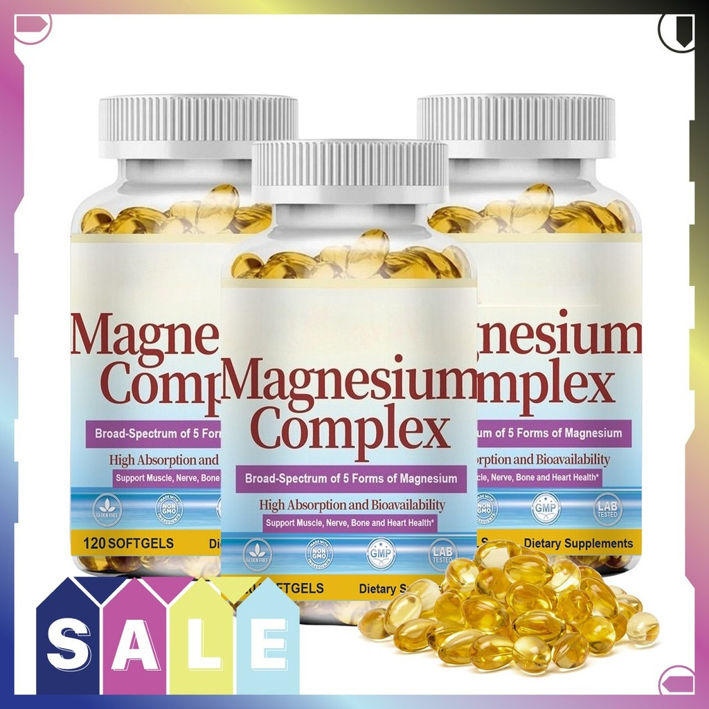 5-in-1 Magnesium Complex Supplement 500mg 5 สูตรดูดซึมสูงเพื่อการนอนหลับที่ดีและสุขภาพหัวใจ