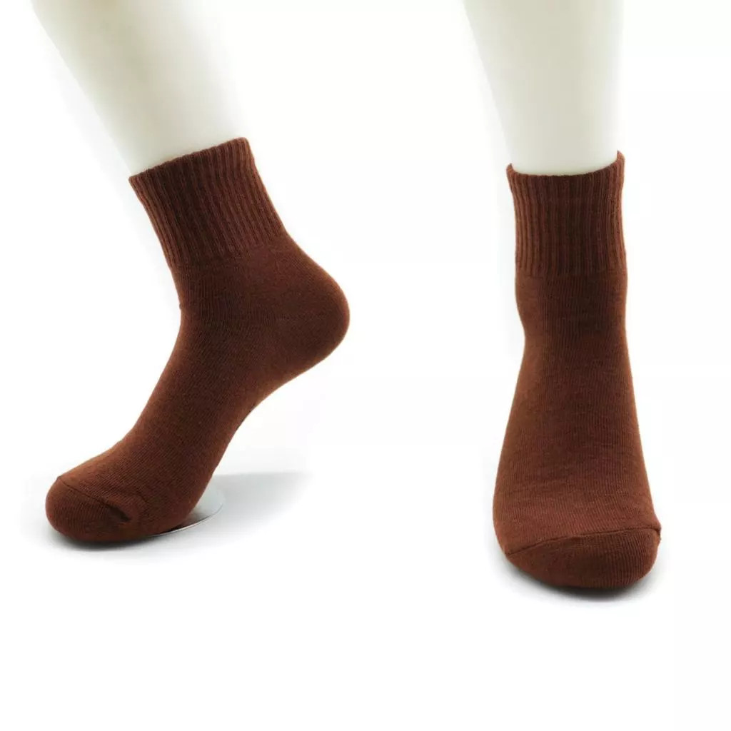 ถุงเท้านักเรียน ผ้ากันกลิ่น ทนทานต่อการสึกหรอ ถุงเท้า สีน้ำตาล มียางกันลื่น - รูปที่ 3