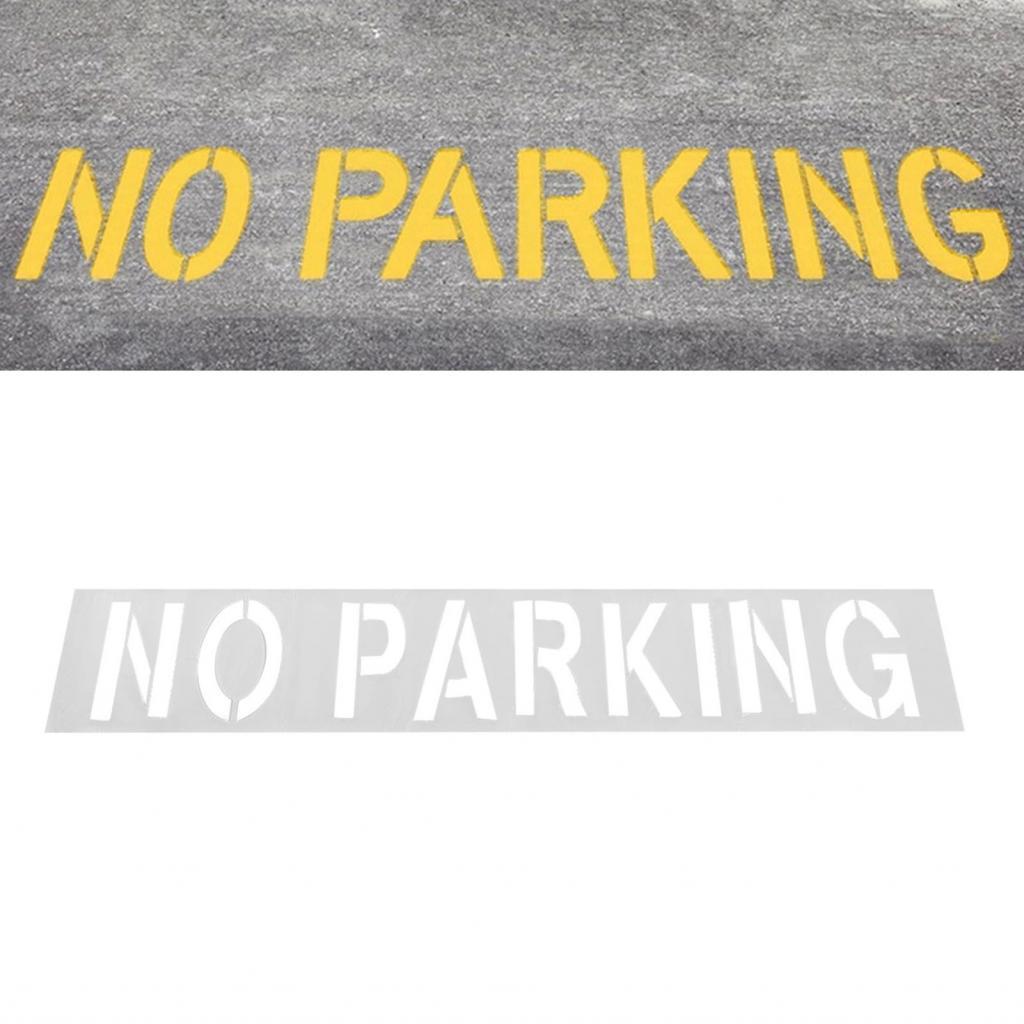 ซิลิโคนไม่มีที่จอดรถStencil 12 นิ้วReusable Letter Lotสีแม่แบบสำหรับTraffic Curb Marking Pavement Si