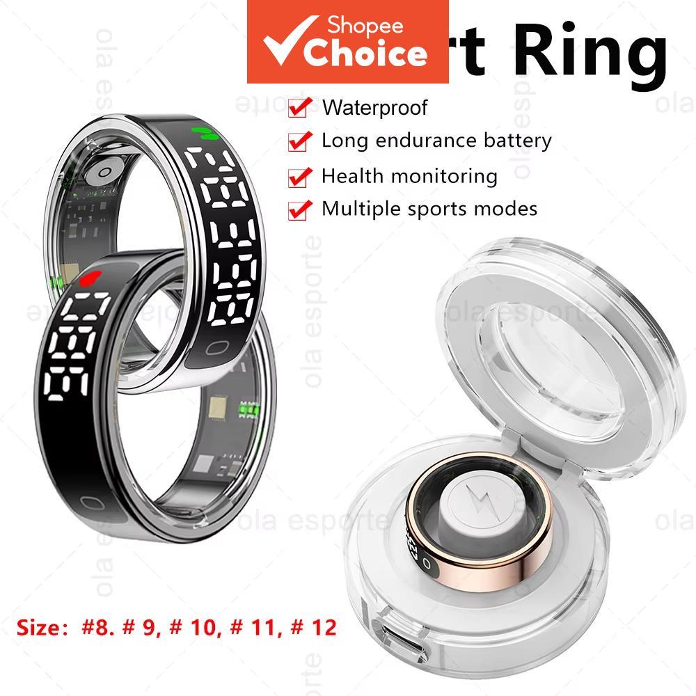 แหวนอัจฉริยะแสดงข้อมูลดิจิทัล อัตราการเต้นหัวใจ ติดตามการนอนหลับ กันน้ํา รองรับกีฬาหลายรูปแบบ สําหรับผู้ชายและผู้หญิง