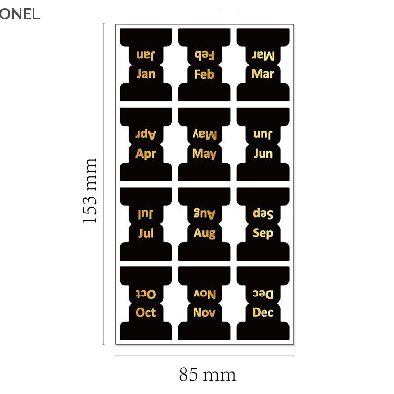 ONEL 60 ชิ้น/5 แผ่นที่มีสีสันรายเดือนแท็บสําหรับ Planner กาว Index Stiers ตกแต่งสําหรับ Office Plann