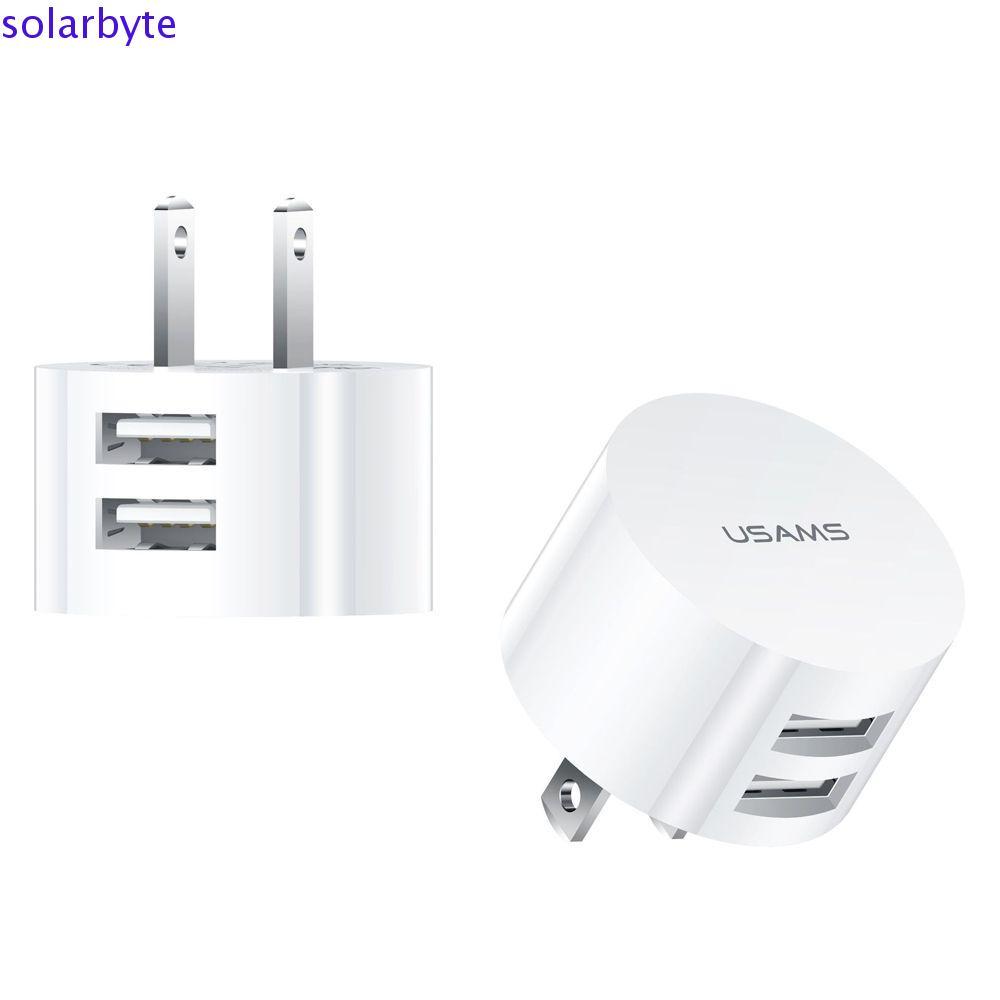 SOLARBYTE Dual Usb Round Charger US Portable Dual USB Mini Adapter Travel Charger Charger Adapter Tr