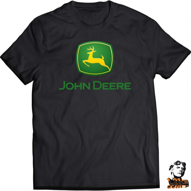 จัดส่งภายใน 24 ชั่วโมง John Deere เสื้อยืดสีดำสำหรับผู้ชาย เสื้อยืดคอตตอน