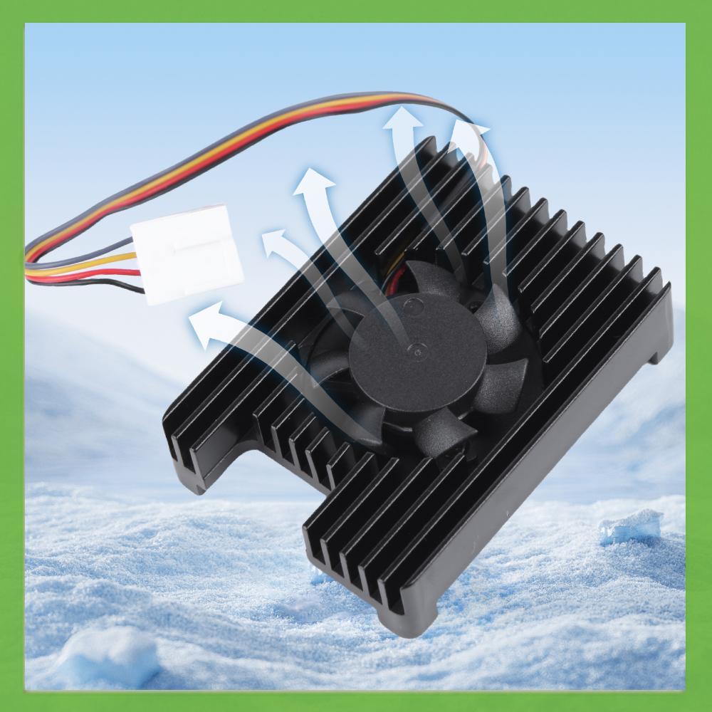 พัดลมระบายความร้อนคูลเลอร์ เข้ากันได้กับ Raspberry Pi Compute Module 4 Aluminium Alloy Active Heatsi