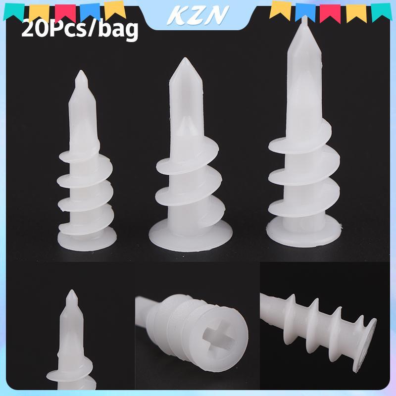 [kzn] 20 ชิ้น Self เจาะพลาสติก Drywall Anchors หมุดพลาสติก Self เจาะ Drywall Anchor Kit การเจาะและติ