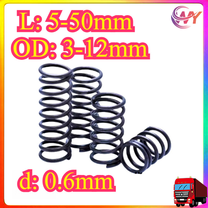 65Mn สปริงอัดเหล็ก d0.6mm*OD3-12mm*L5-50mm แรงดันแรง สปริงคืน สปริงอัด สปริงป้องกันความเมื่อยล้าWY-M