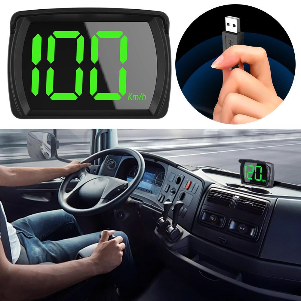 รถ GPS HUD Head Up Display Universal Digital Speedometer Meter Big Fon โปรเจคเตอร์ความเร็ว A2Z9
