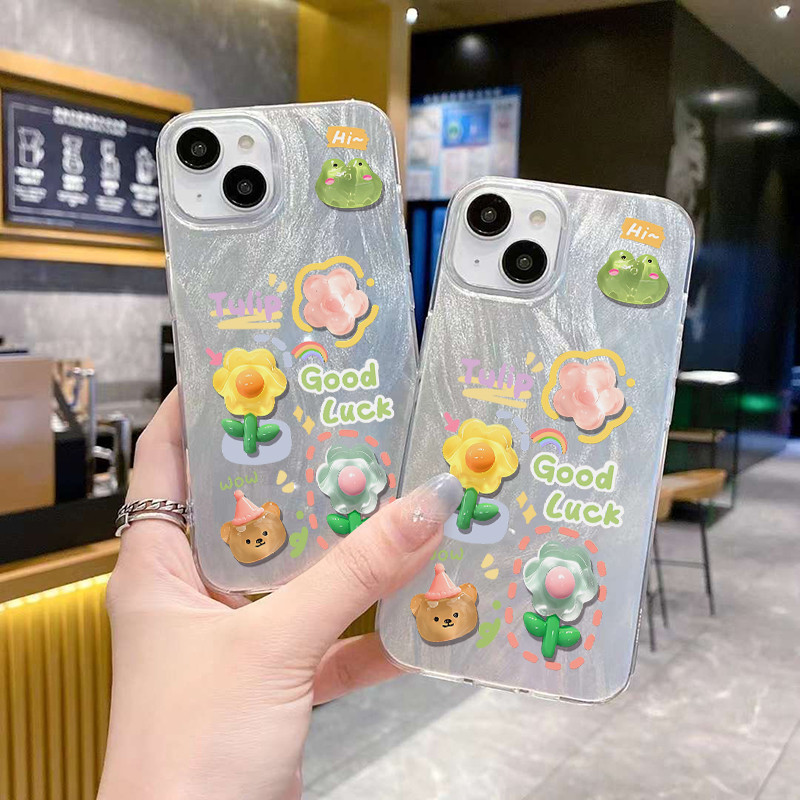Doremi☎️จากประเทศไทย เคส ไอโฟน ขนนกสีเงิน  TPU บัลเลต์คอร์ สำหรับ iPhone11 17 15 12 16 13 Pro Max 14/15PLUSการ์ตูน