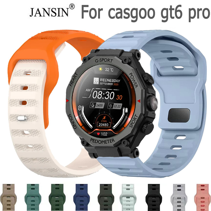 สาย สำหรับ casgoo gt6 pro สายนาฬิกา สายนาฬิกา ซิลิโคน สำหรับ สมาร์ทวอทช์