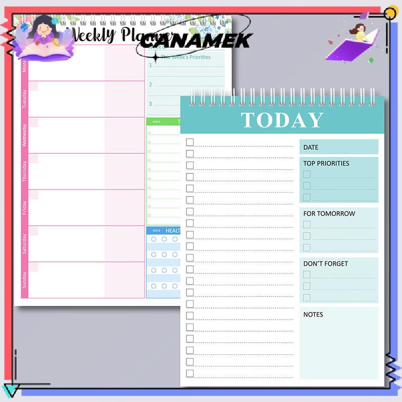 [CANAMEK] To Do List Notepad Daily Planner Notepad Schedule Weekly Planer Notepad Simple Coil Spiral