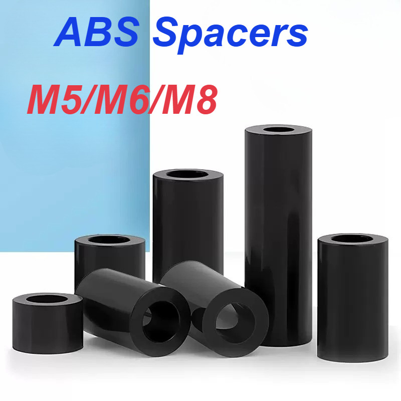 [XM-MB] คอลัมน์แยก ABS สีดํา, M5/M6/M8, ตัวเว้นวรรคแบบไม่มีเกลียวพลาสติก, กลวงผ่านคอลัมน์, คอลัมน์สเ