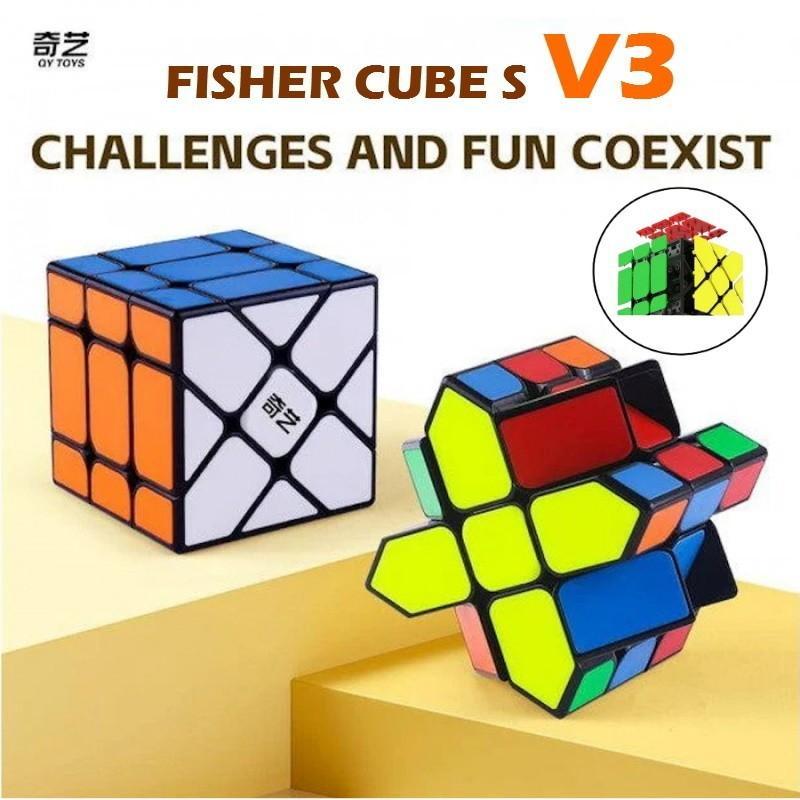 Qiyi Cube S Fisher V3 ความเร็วกระเบื้อง Cube การศึกษา Cube ปริศนา Magic Cube ของเล่นสําหรับเด็กและผู