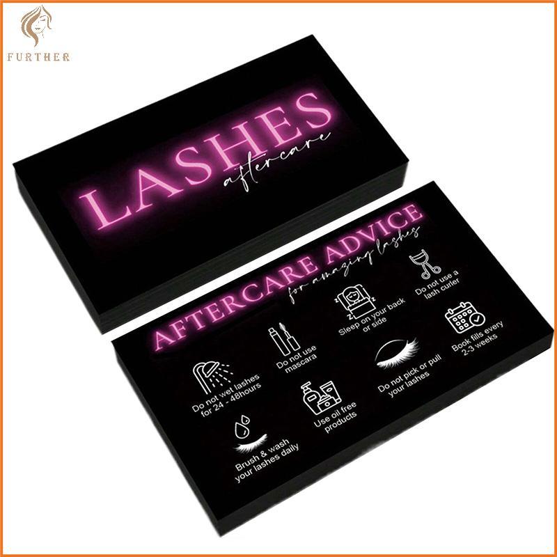 [FT] 50 ชิ้น Eyelash Card Lash Extension Aftercare Card Small Lash Business Card Loyalty Card ผู้ผลิ