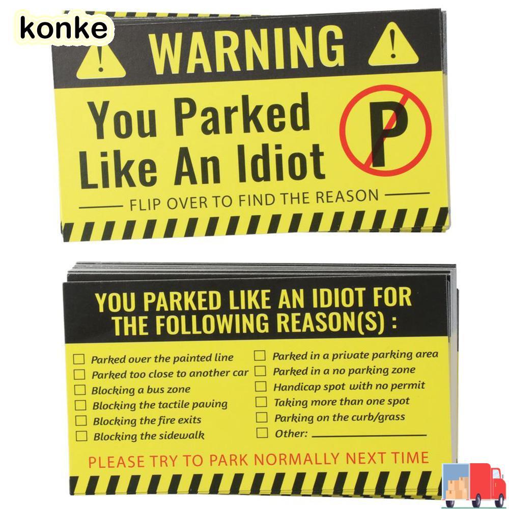 KONKE 100 ชิ้นการ์ดที่จอดรถ, กระดาษแข็งหลายวิโอลา, เหตุผลที่ไม่ดีการ์ดจอดรถ, คุณจอดเช่นการ์ด Idiot 3