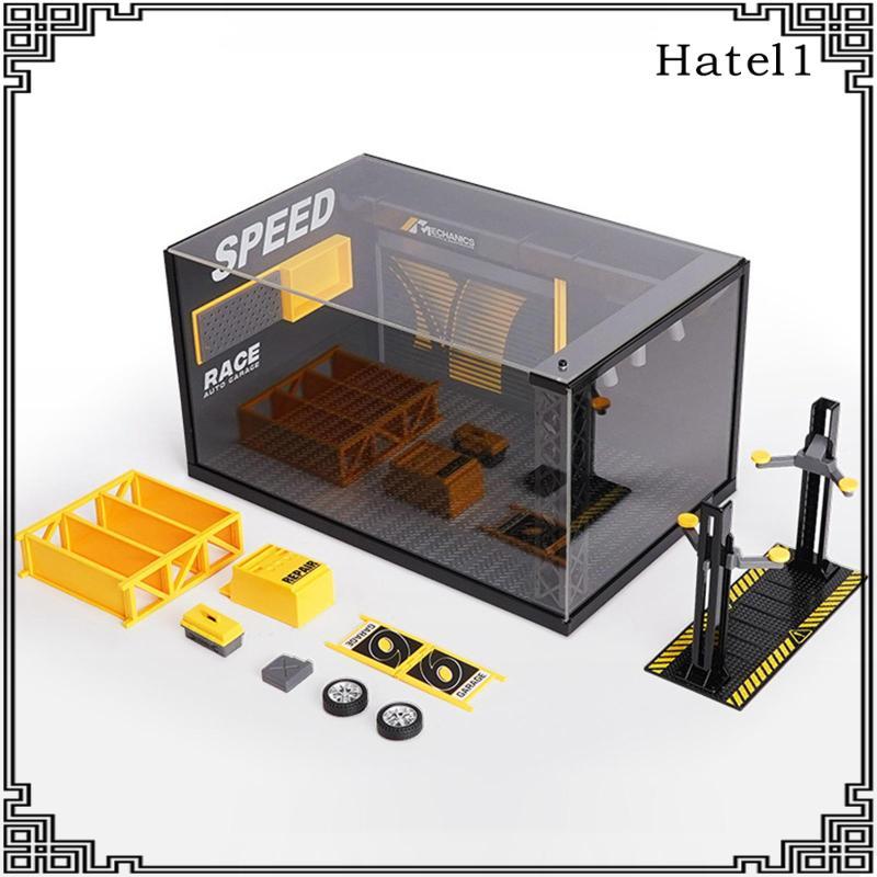 [Hatel] 1/24 Diorama Car Garage Miniature Car Model Display Diorama Car Showcase Scene