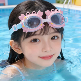 แว่นตาว่ายน้ำเด็ก สไตล์การ์ตูน กันน้ำและกันฝ้า เหมาะกับรูปหน้าเด็ก แว่นตาเด็ก เหมาะสำหรับเล่นในฤดูร้อน