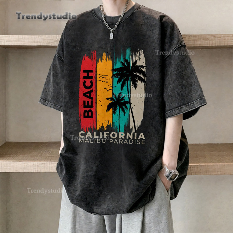 COD（จัดส่งภายใน 24 ชั่วโมง）Hip hop เสื้อยืดแขนสั้นฟอกสีแบบขาดๆ ลุคสบายๆ แต่ดูดีมีสไตล์ เหมาะสำหรับทั้งผู้ชายและผู้หญิง🧊