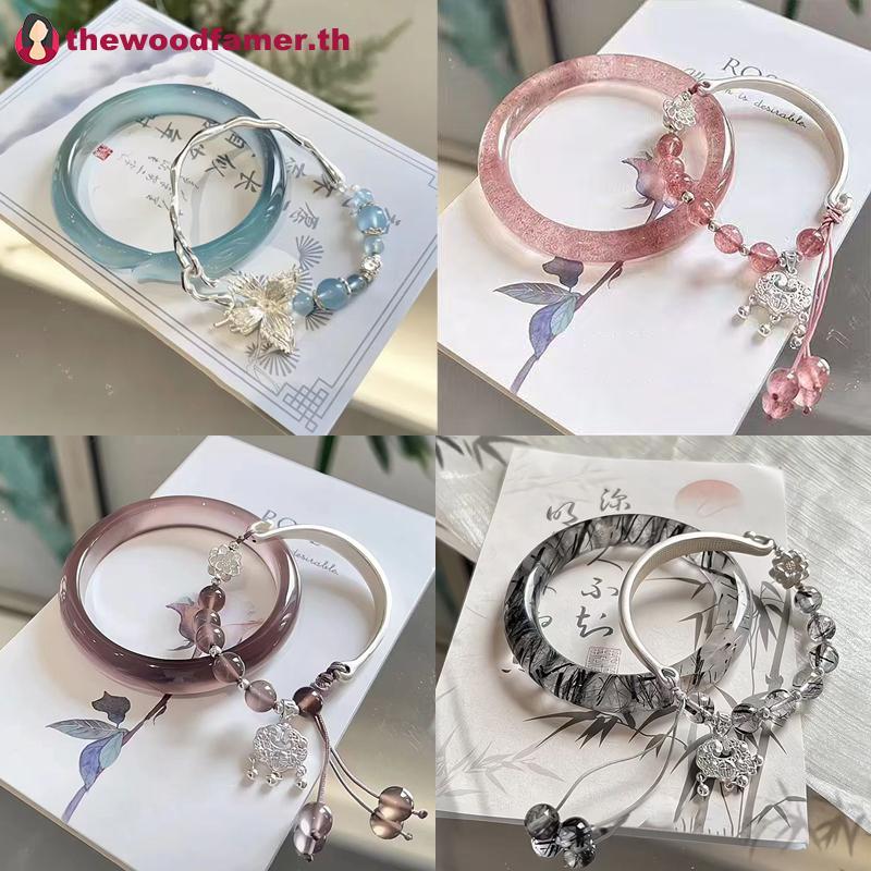 สร้อยข้อมือพู่สไตล์จีน สำหรับผู้หญิง พร้อมของขวัญเครื่องประดับโบราณ