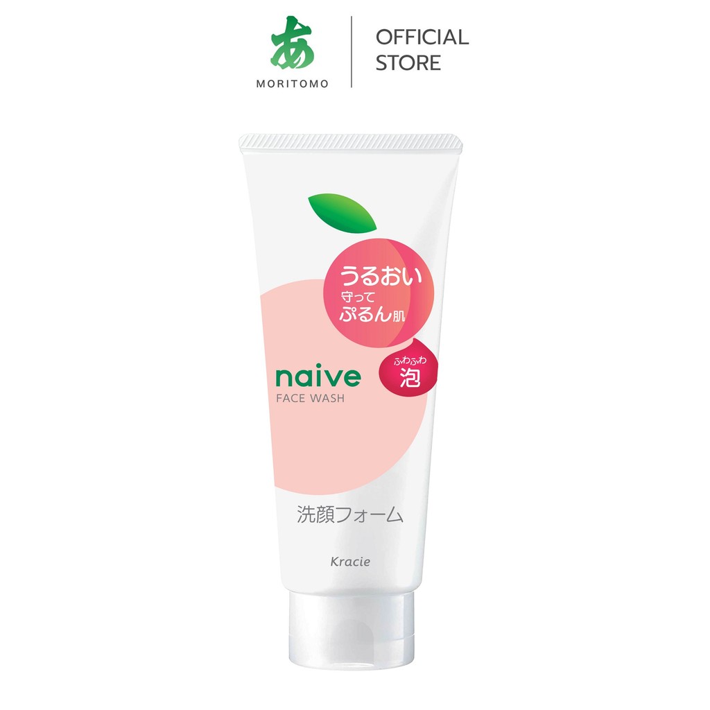 MORITOMO Official - NAIVE Face Wash Peach 120 g / โฟมทำความสะอาดผิวหน้า ใบพีช สูตรชุ่มชื้น กลิ่นหอมข