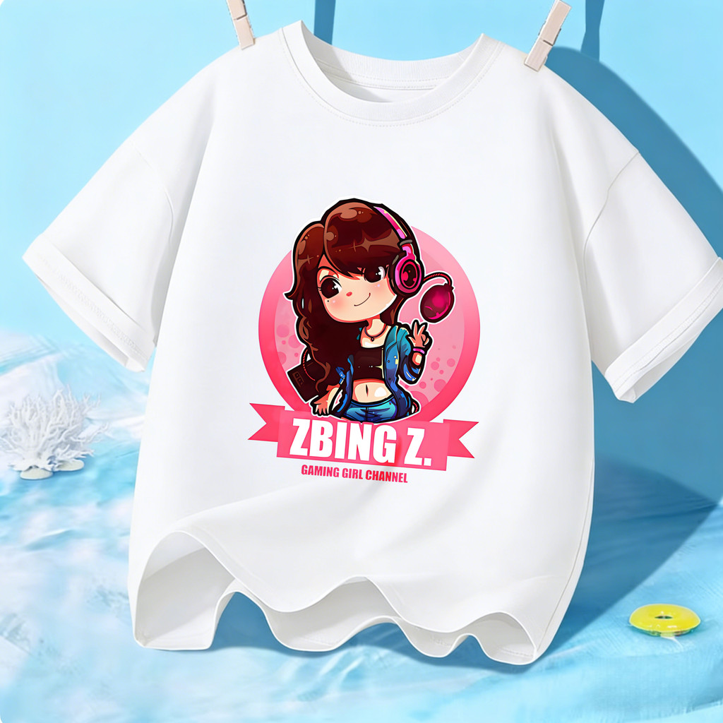เสื้อยืดเด็กสไตล์เกาหลี การ์ตูนพิมพ์ รอบคอดีไซน์สบาย จาก ZBING Z