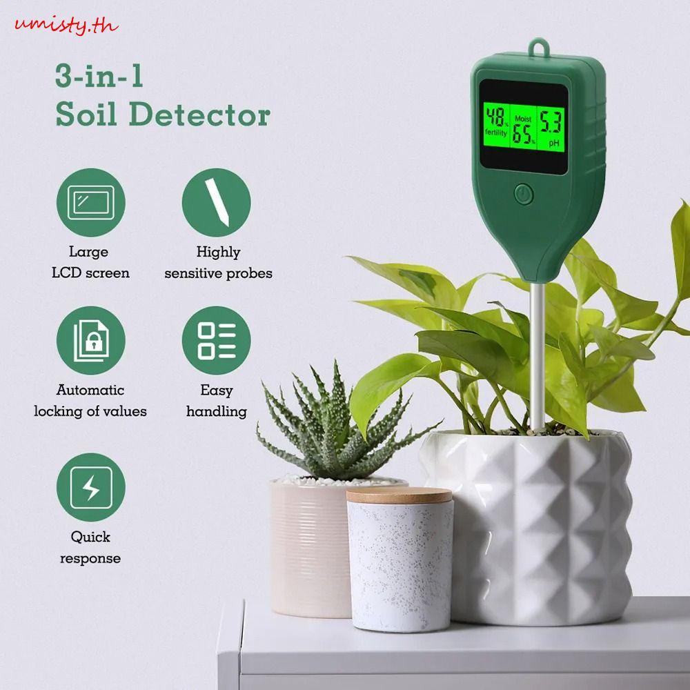 UMISTY PH Meter, 3 in 1 Anti-muring Soil Tester, Professional สะดวก Multi-functional Soil Fertility 