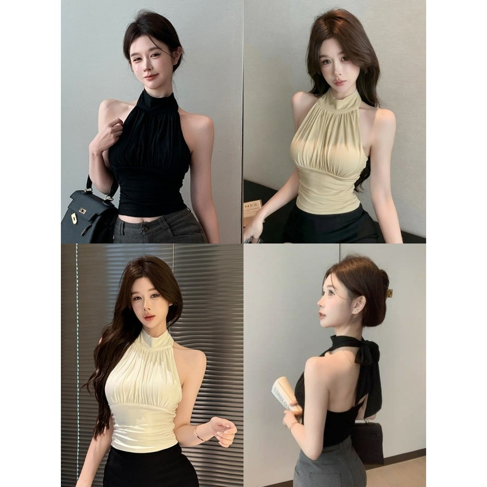 ⭐Soroh⭐เสื้อสายเดี่ยว สีพื้น แขนกุด เสริมฟองน้ำในตัว เสื้อผู้หญิง เรียบหรูดูแพง ใส่สบาย พร้อมส่ง