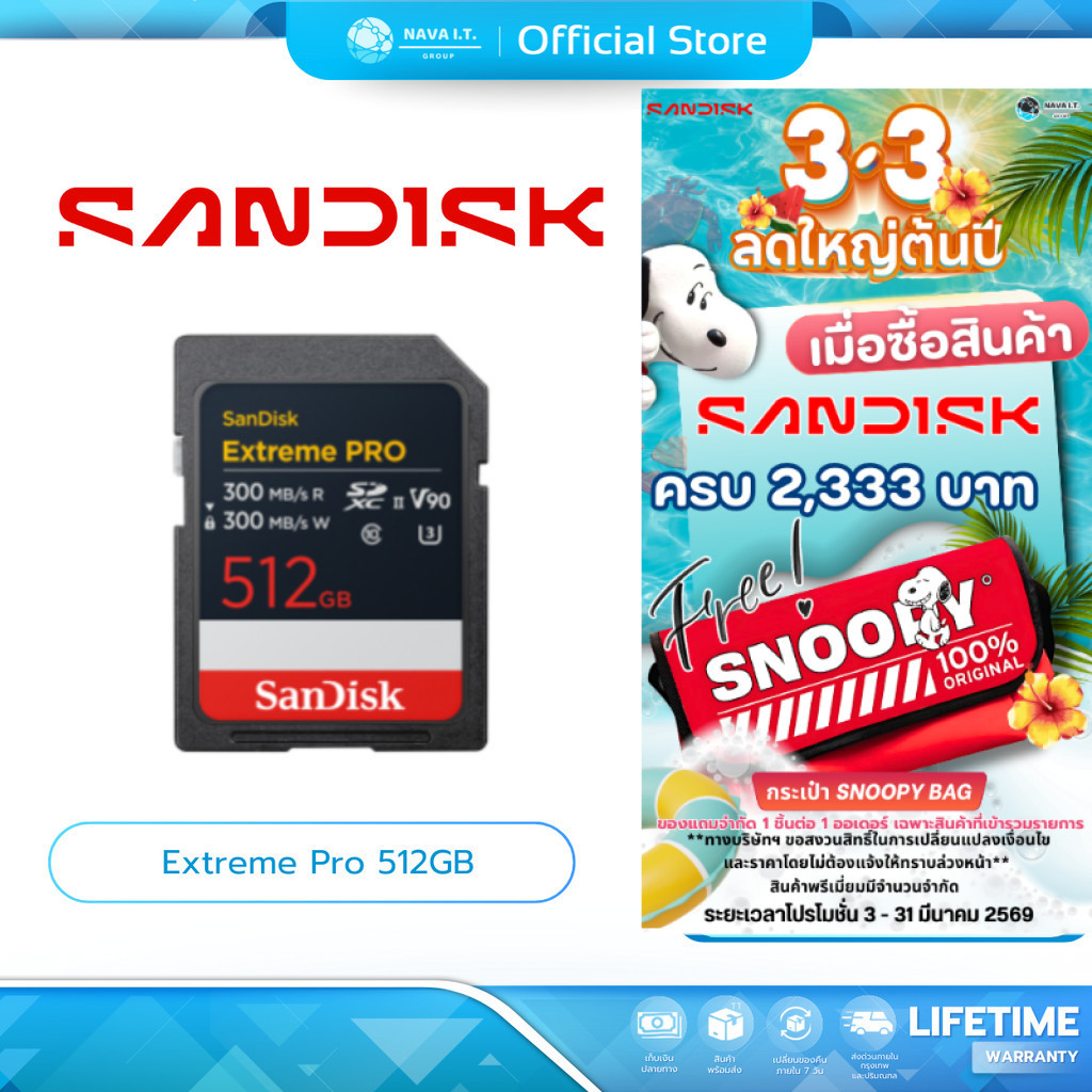 (มีส่งด่วน)SanDisk Extreme PRO Card MicroSD (ไมโครเอสดี) 512GB (SDSDXDM-512G-GN4IN)