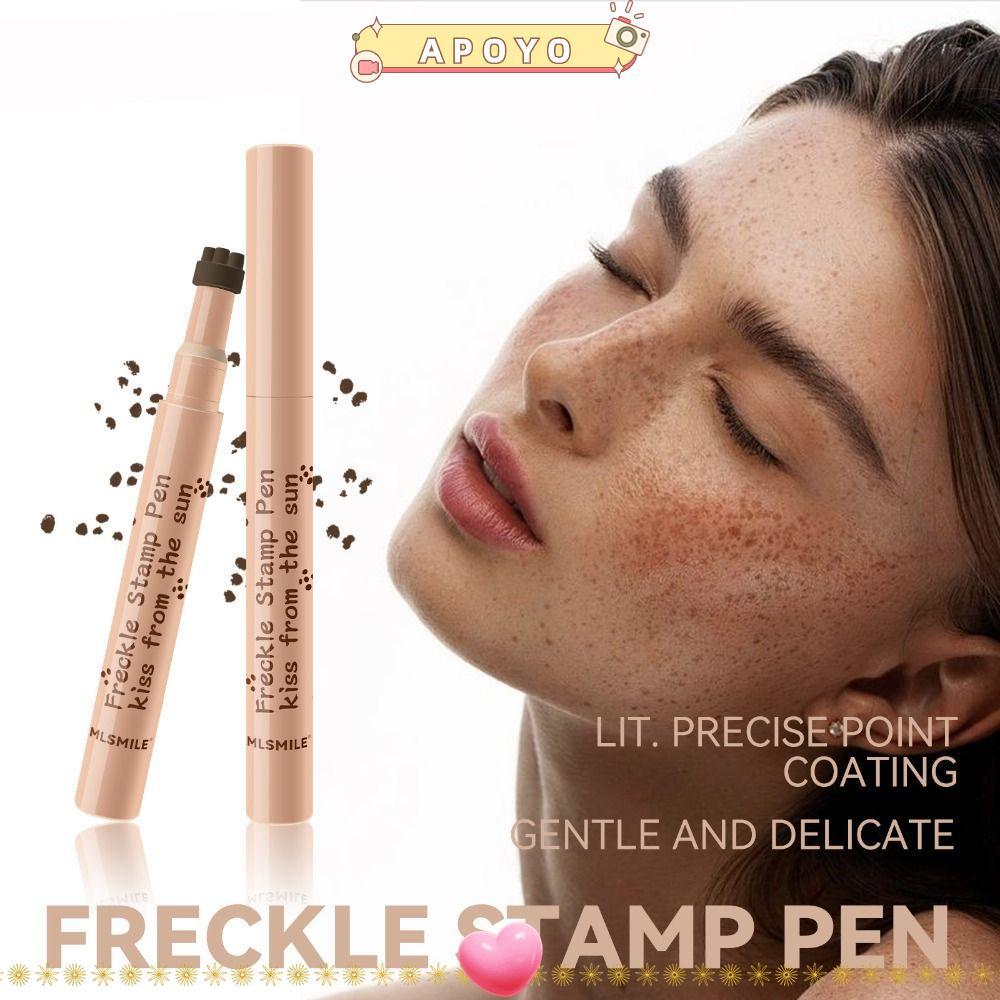 APOYO Freckle Tint ปากกา,กันน้ําติดทนนาน Freckle แสตมป์ปากกา,กาแฟแห้งเร็ว 5 จุดจุดธรรมชาติเช่นปลอมกระเบาะผู้หญิง