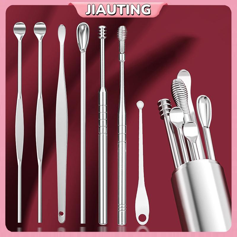 JIAUTING 6/7 ชิ้นหู Pi ทําความสะอาดเครื่องมือดูแลสุขภาพขี้หู Remover ทําความสะอาด Curette ชุด JIAUTI