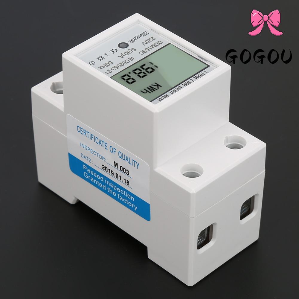GOGOU KWh Meter, 5-80A DDM15SC Energy Meter, Precision Metering Single Phase Design 220/230V อิเล็กท