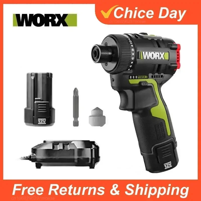 Worx WU129 ไขควงไร้สาย Dual Speed 40Nm 12V 1800rpm มอเตอร์ไร้แปรงปรับแรงบิดไร้สายสว่าน Universal แบต